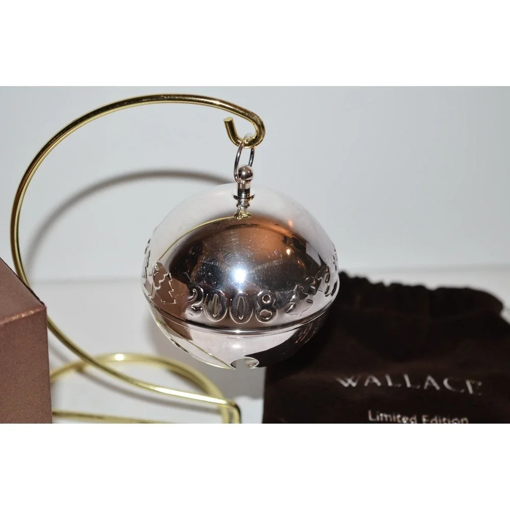 Wallace 2008 Silverplate Sleigh Bell Christmas Ornament in box